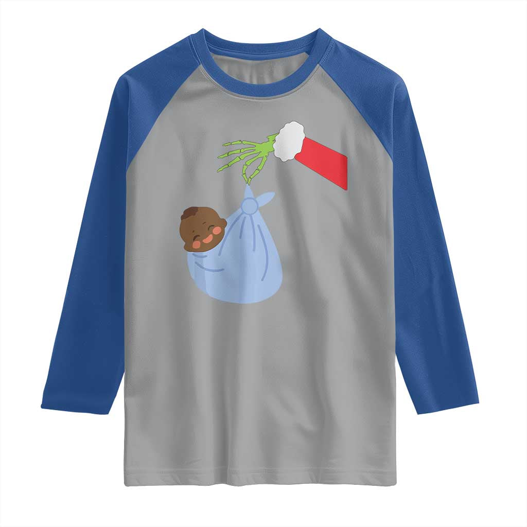Funny NICU Labor Delivery Nurse Christmas Santa Black Baby Raglan Shirt TS11 Sport Gray Royal Print Your Wear