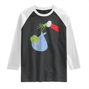 Funny NICU Labor Delivery Nurse Christmas Santa Green Baby Raglan Shirt TS11 Black White Print Your Wear