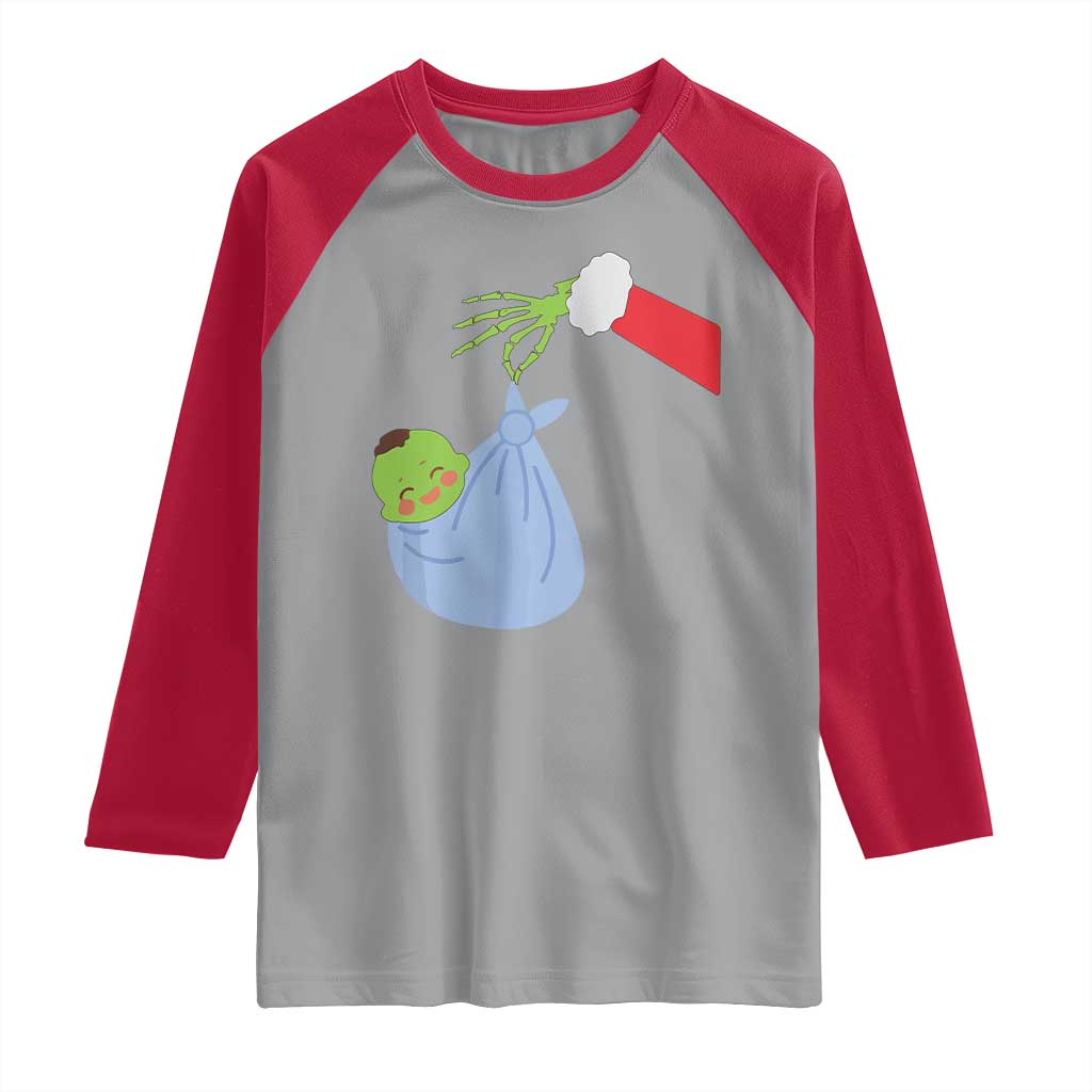 Funny NICU Labor Delivery Nurse Christmas Santa Green Baby Raglan Shirt TS11 Sport Gray Red Print Your Wear
