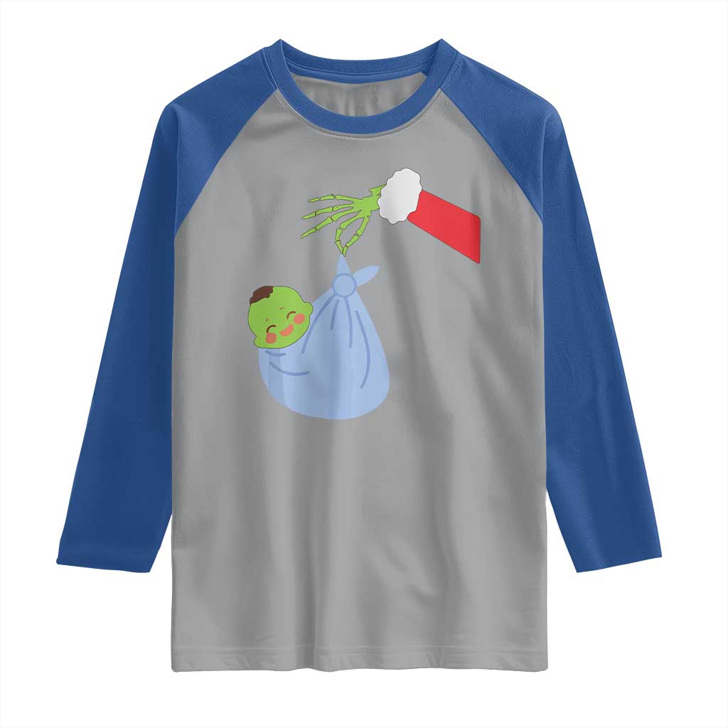 Funny NICU Labor Delivery Nurse Christmas Santa Green Baby Raglan Shirt TS11 Sport Gray Royal Print Your Wear