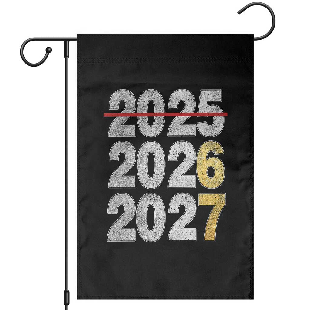 Funny 67 New Year Garden Flag Happy New Year 2026 2027 Six Seven Meme Faux Glitter Effect Printed TS11 Black Print Your Wear
