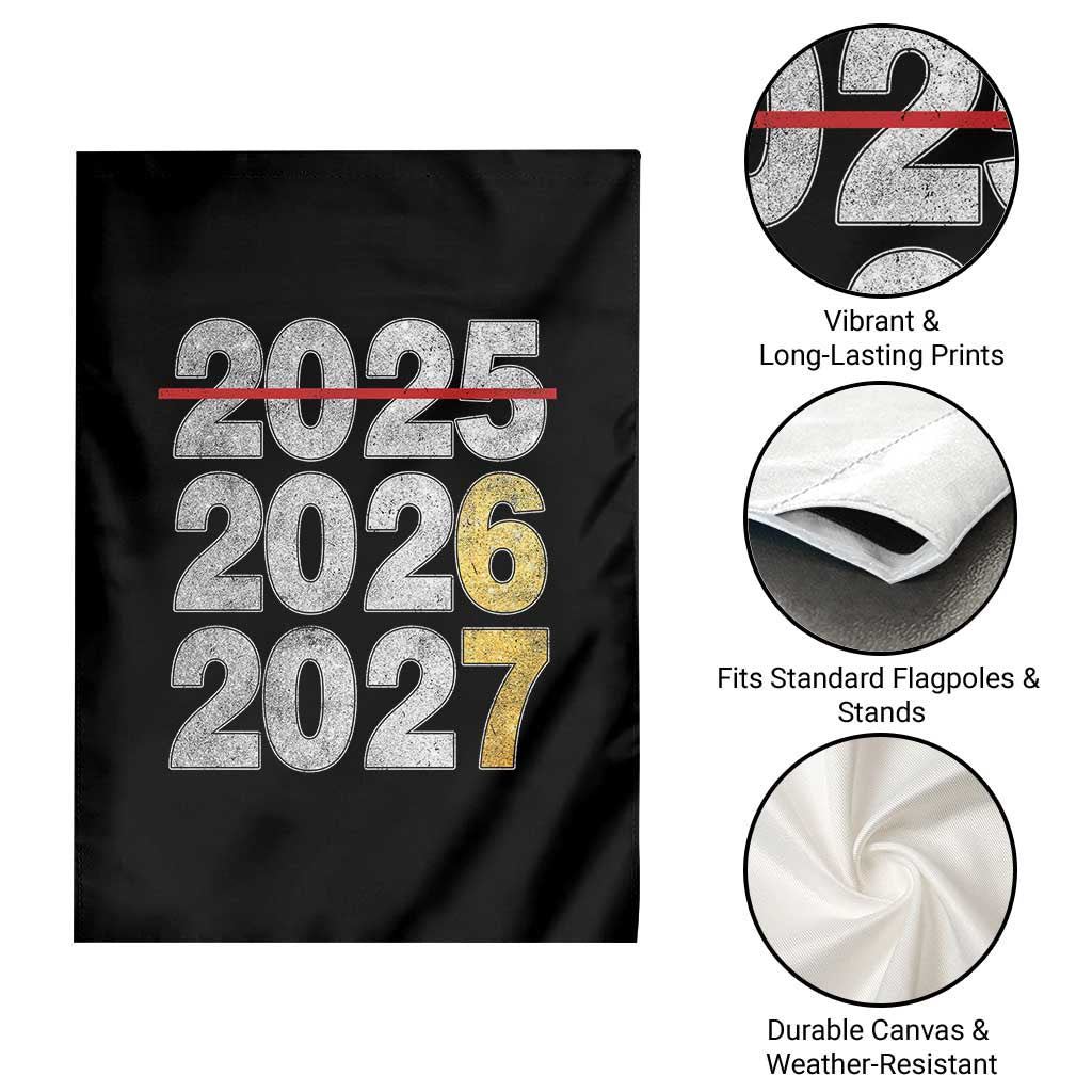 Funny 67 New Year Garden Flag Happy New Year 2026 2027 Six Seven Meme Faux Glitter Effect Printed TS11 Print Your Wear
