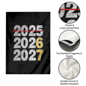 Funny 67 New Year Garden Flag Happy New Year 2026 2027 Six Seven Meme Faux Glitter Effect Printed TS11 Print Your Wear