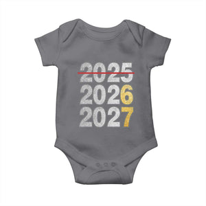 Funny 67 New Year Baby Onesie Happy New Year 2026 2027 Six Seven Meme Faux Glitter Effect Printed TS11 Charcoal Print Your Wear