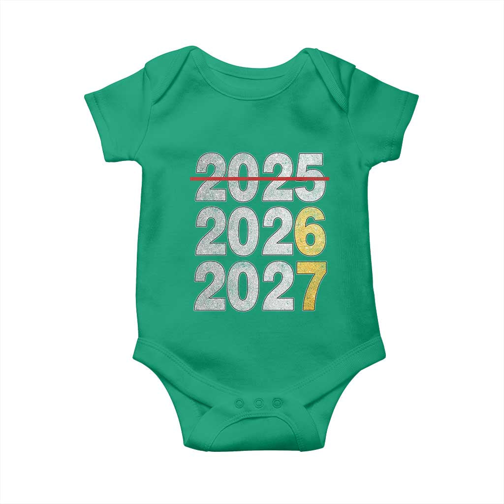 Funny 67 New Year Baby Onesie Happy New Year 2026 2027 Six Seven Meme Faux Glitter Effect Printed TS11 Irish Green Print Your Wear