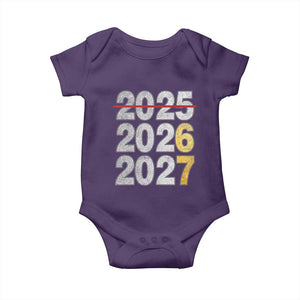 Funny 67 New Year Baby Onesie Happy New Year 2026 2027 Six Seven Meme Faux Glitter Effect Printed TS11 Purple Print Your Wear