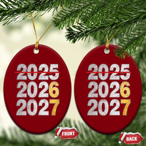 Funny 67 New Year Ceramic Ornament Happy New Year 2026 2027 Six Seven Meme Faux Glitter Effect Printed TS11 Print Your Wear
