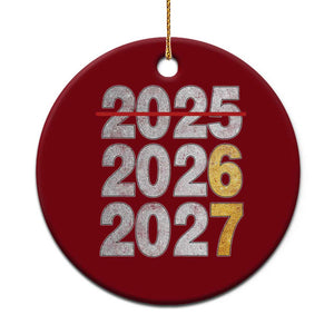 Funny 67 New Year Ceramic Ornament Happy New Year 2026 2027 Six Seven Meme Faux Glitter Effect Printed TS11 1pc Red Print Your Wear