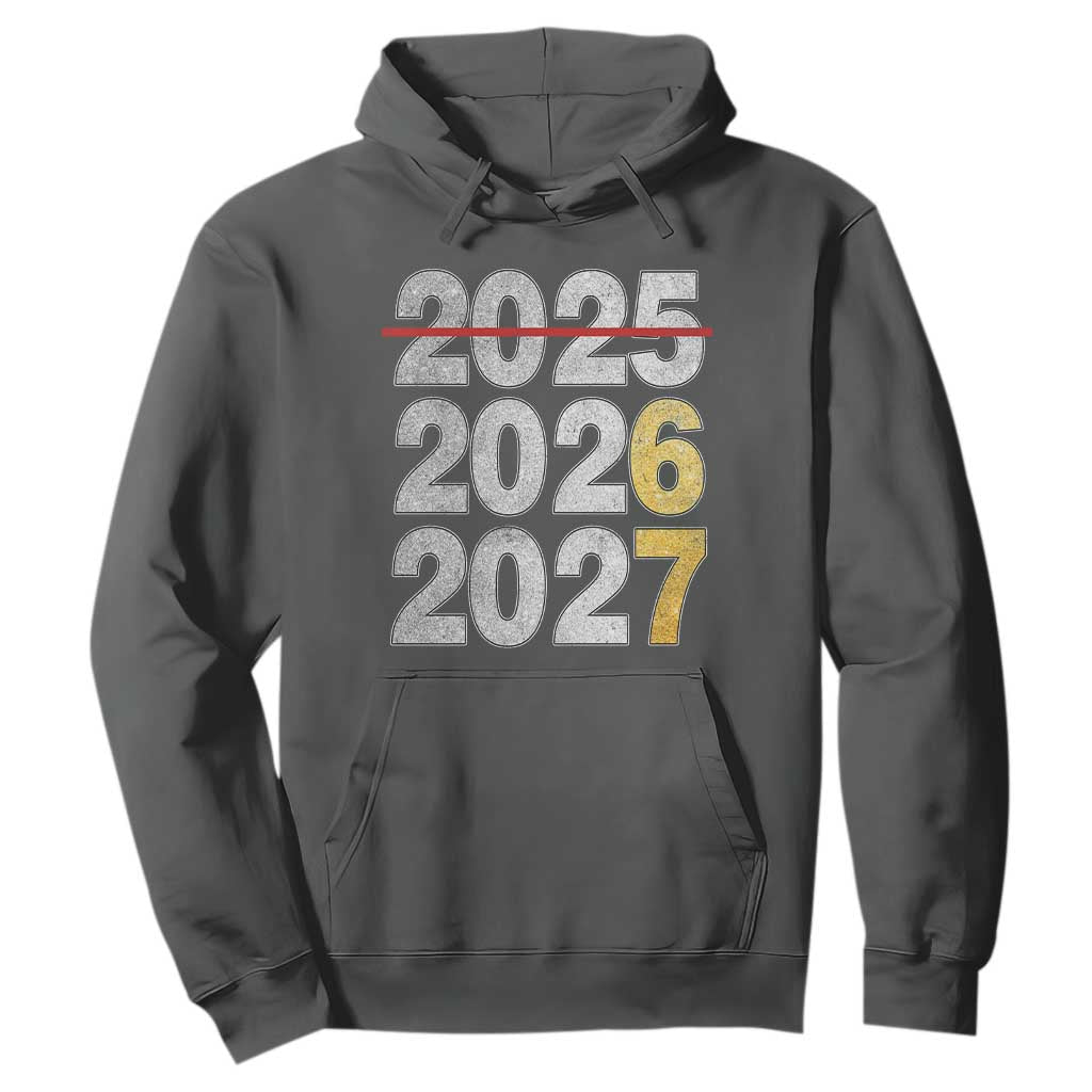Funny 67 New Year Hoodie Happy New Year 2026 2027 Six Seven Meme Faux Glitter Effect Printed TS11 Dark Heather Print Your Wear