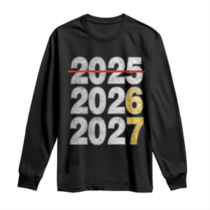 Funny 67 New Year Long Sleeve Shirt Happy New Year 2026 2027 Six Seven Meme Faux Glitter Effect Printed TS11 Black Print Your Wear