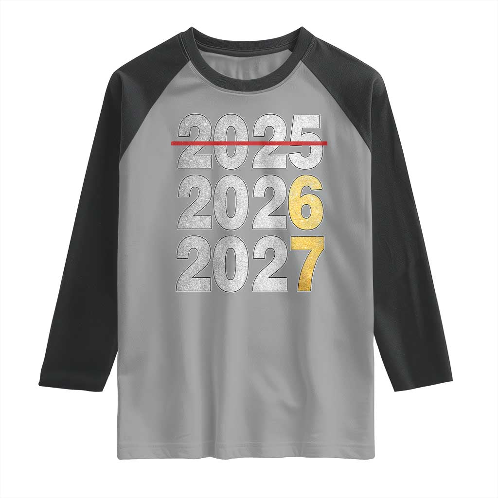 Funny 67 New Year Raglan Shirt Happy New Year 2026 2027 Six Seven Meme Faux Glitter Effect Printed TS11 Sport Gray Black Print Your Wear