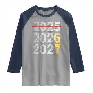 Funny 67 New Year Raglan Shirt Happy New Year 2026 2027 Six Seven Meme Faux Glitter Effect Printed TS11 Sport Gray Navy Print Your Wear