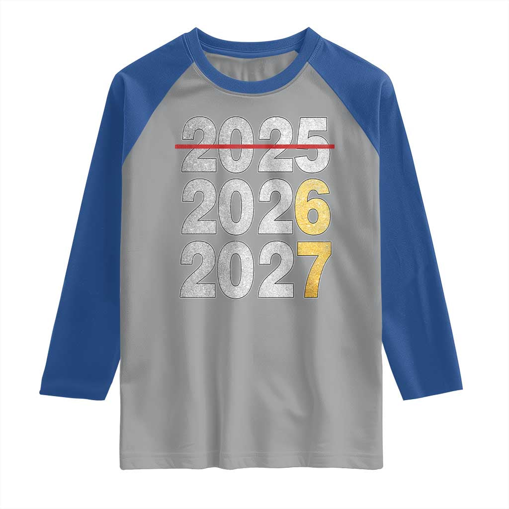 Funny 67 New Year Raglan Shirt Happy New Year 2026 2027 Six Seven Meme Faux Glitter Effect Printed TS11 Sport Gray Royal Print Your Wear