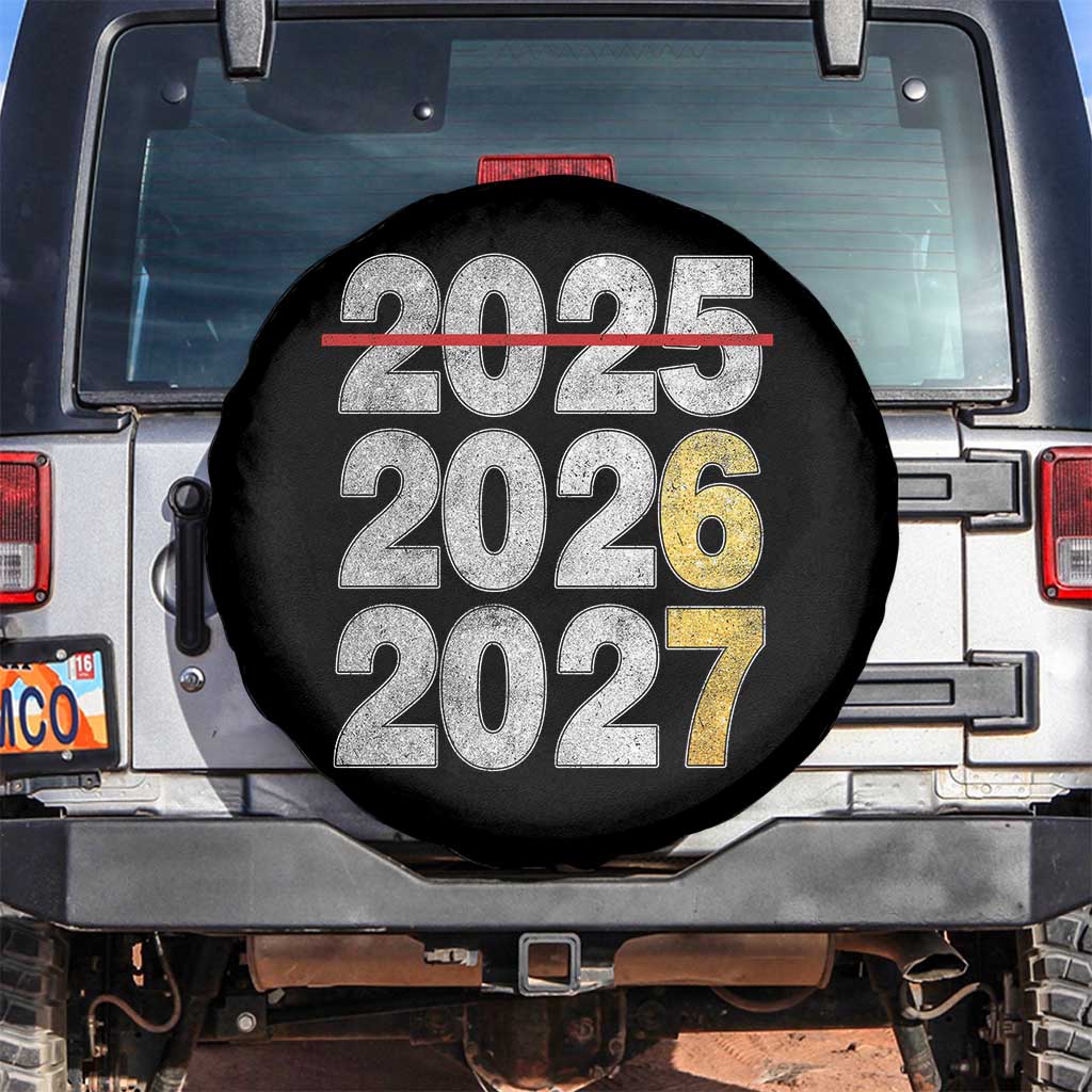 Funny 67 New Year Spare Tire Cover Happy New Year 2026 2027 Six Seven Meme Faux Glitter Effect Printed TS11 No hole Black Print Your Wear