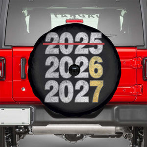 Funny 67 New Year Spare Tire Cover Happy New Year 2026 2027 Six Seven Meme Faux Glitter Effect Printed TS11 Black Print Your Wear