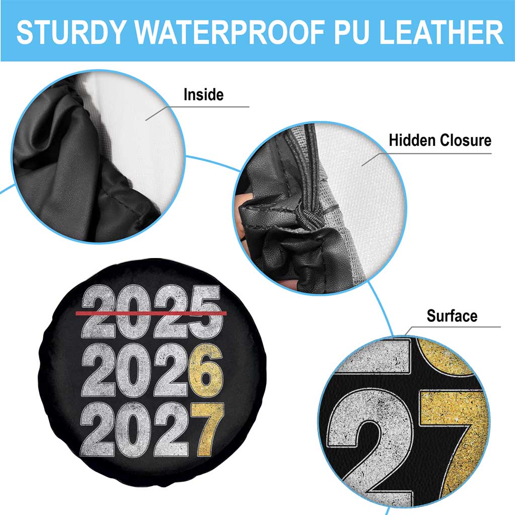 Funny 67 New Year Spare Tire Cover Happy New Year 2026 2027 Six Seven Meme Faux Glitter Effect Printed TS11 Print Your Wear