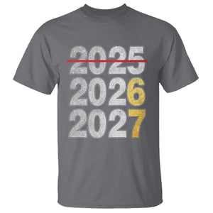 Funny 67 New Year T Shirt Happy New Year 2026 2027 Six Seven Meme Faux Glitter Effect Printed TS11 Charcoal Print Your Wear
