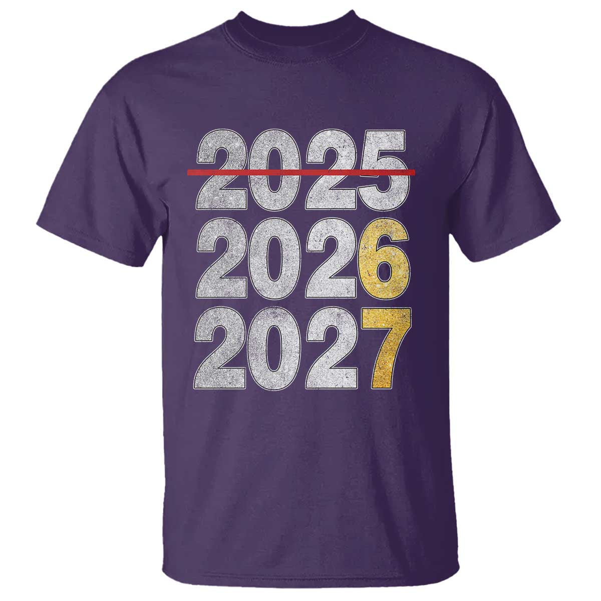 Funny 67 New Year T Shirt Happy New Year 2026 2027 Six Seven Meme Faux Glitter Effect Printed TS11 Purple Print Your Wear