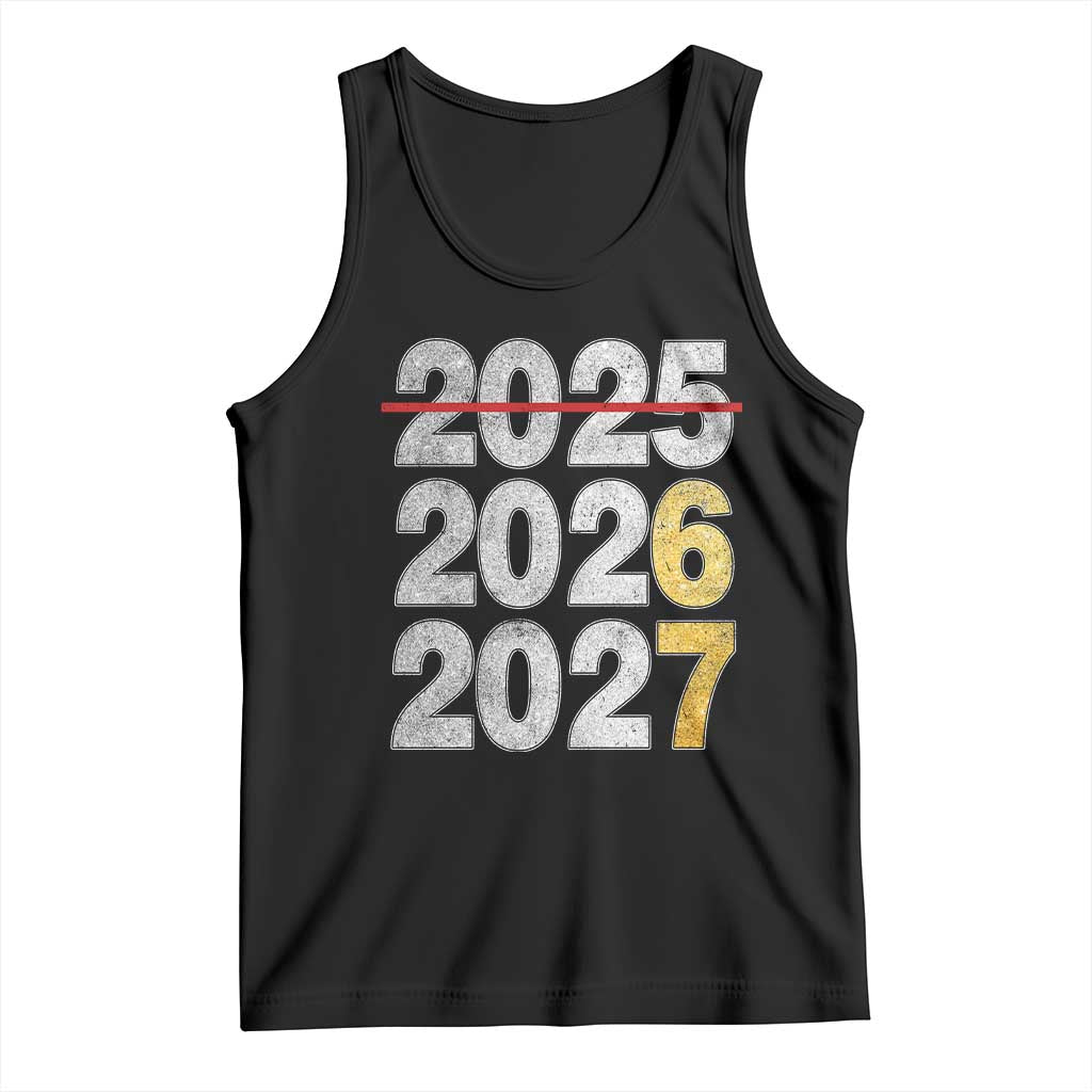 Funny 67 New Year Tank Top Happy New Year 2026 2027 Six Seven Meme Faux Glitter Effect Printed TS11 Black Print Your Wear