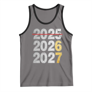Funny 67 New Year Tank Top Happy New Year 2026 2027 Six Seven Meme Faux Glitter Effect Printed TS11 Deep Heather Black Print Your Wear
