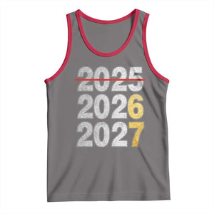 Funny 67 New Year Tank Top Happy New Year 2026 2027 Six Seven Meme Faux Glitter Effect Printed TS11 Deep Heather Red Print Your Wear