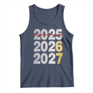 Funny 67 New Year Tank Top Happy New Year 2026 2027 Six Seven Meme Faux Glitter Effect Printed TS11 Navy Print Your Wear