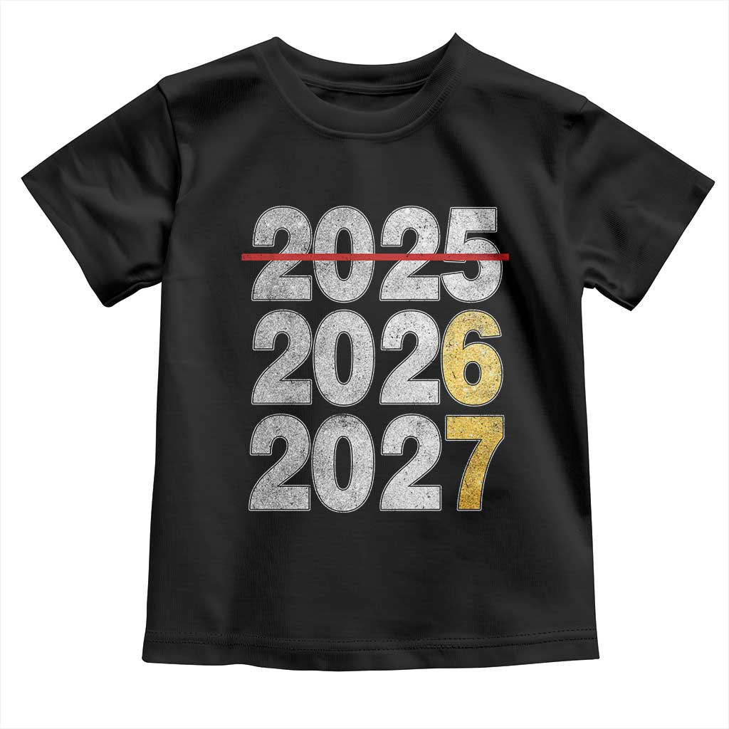 Funny 67 New Year Toddler T Shirt Happy New Year 2026 2027 Six Seven Meme Faux Glitter Effect Printed TS11 Black Print Your Wear