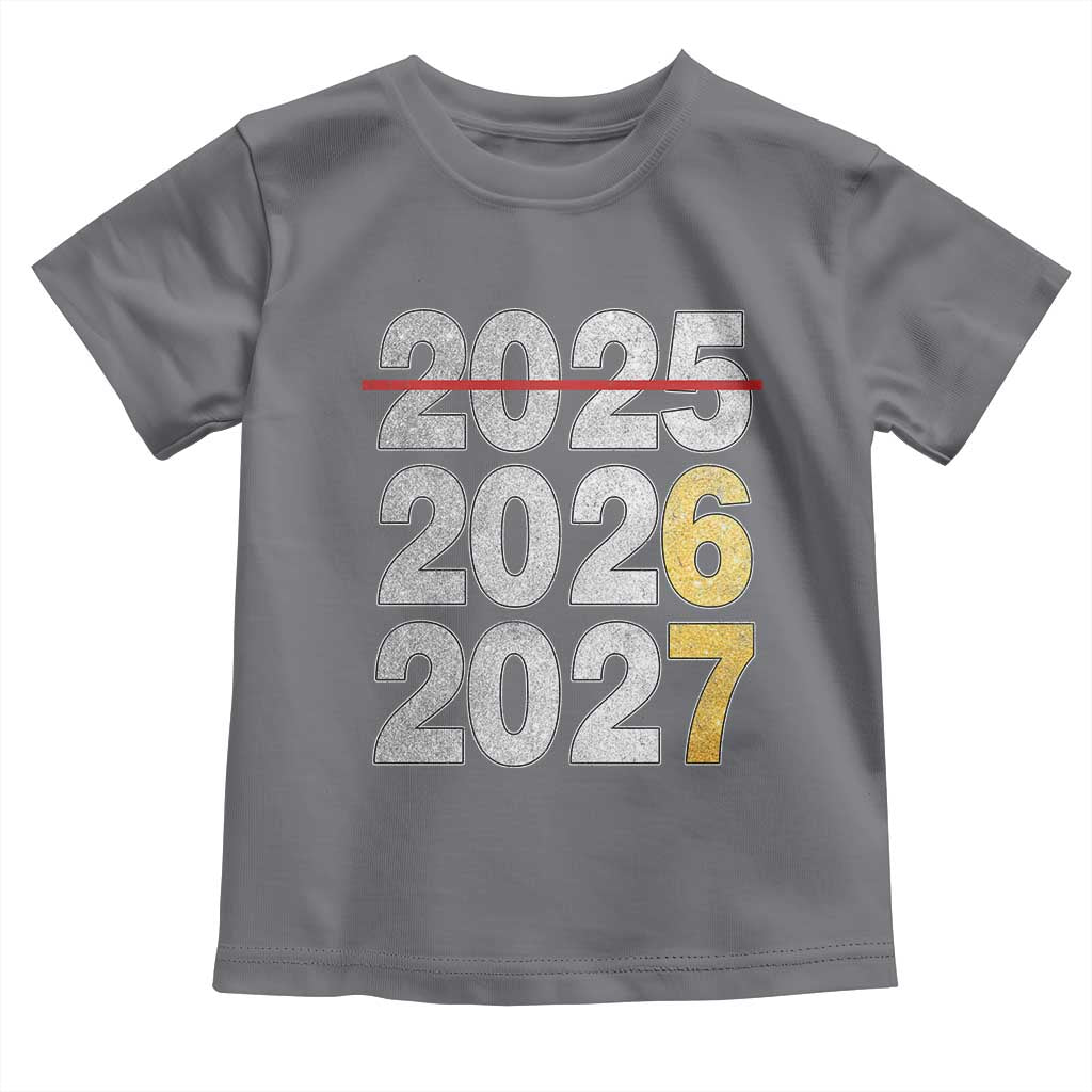 Funny 67 New Year Toddler T Shirt Happy New Year 2026 2027 Six Seven Meme Faux Glitter Effect Printed TS11 Charcoal Print Your Wear