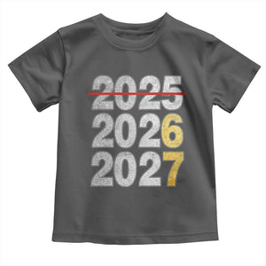 Funny 67 New Year Toddler T Shirt Happy New Year 2026 2027 Six Seven Meme Faux Glitter Effect Printed TS11 Dark Heather Print Your Wear