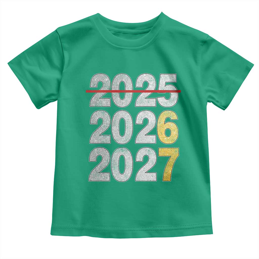 Funny 67 New Year Toddler T Shirt Happy New Year 2026 2027 Six Seven Meme Faux Glitter Effect Printed TS11 Irish Green Print Your Wear