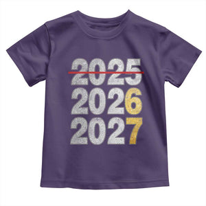 Funny 67 New Year Toddler T Shirt Happy New Year 2026 2027 Six Seven Meme Faux Glitter Effect Printed TS11 Purple Print Your Wear
