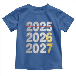 Funny 67 New Year Toddler T Shirt Happy New Year 2026 2027 Six Seven Meme Faux Glitter Effect Printed TS11 Royal Blue Print Your Wear