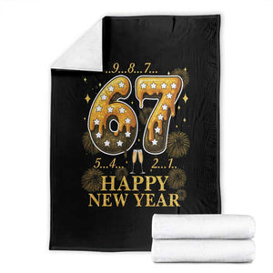 Funny 67 New Years Eve Throw Blanket Countdown New Year Party 2026 Six Seven Meme TS11 Black Print Your Wear