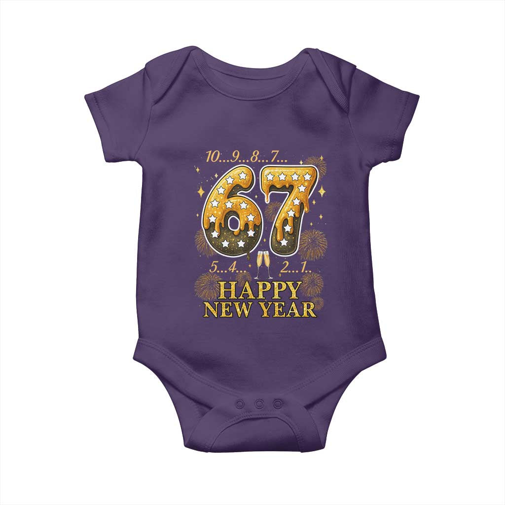 Funny 67 New Years Eve Baby Onesie Countdown New Year Party 2026 Six Seven Meme TS11 Purple Print Your Wear