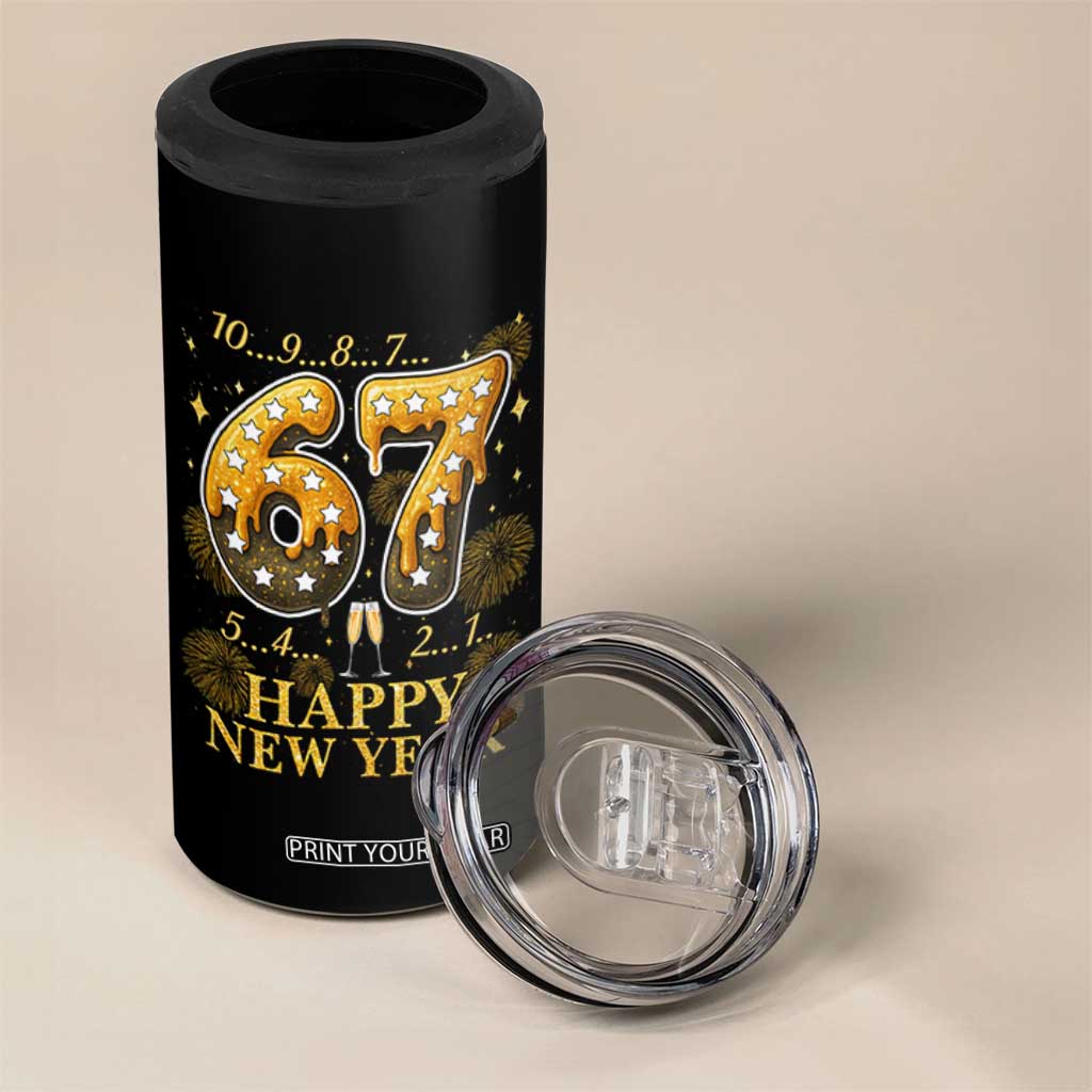 Funny 67 New Years Eve 4 in 1 Can Cooler Tumbler Countdown New Year Party 2026 Six Seven Meme TS11 Print Your Wear