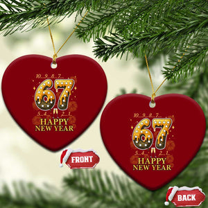 Funny 67 New Years Eve Ceramic Ornament Countdown New Year Party 2026 Six Seven Meme TS11 Print Your Wear