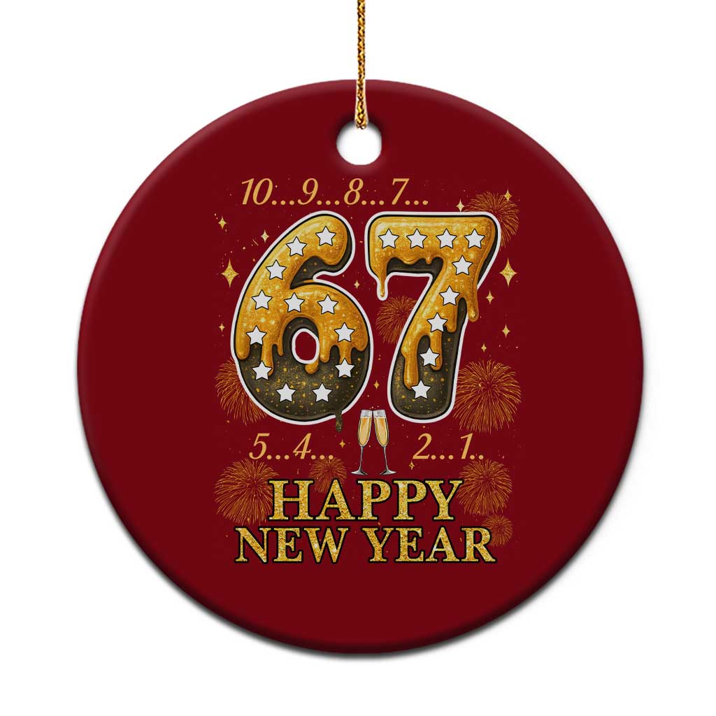Funny 67 New Years Eve Ceramic Ornament Countdown New Year Party 2026 Six Seven Meme TS11 1pc Red Print Your Wear