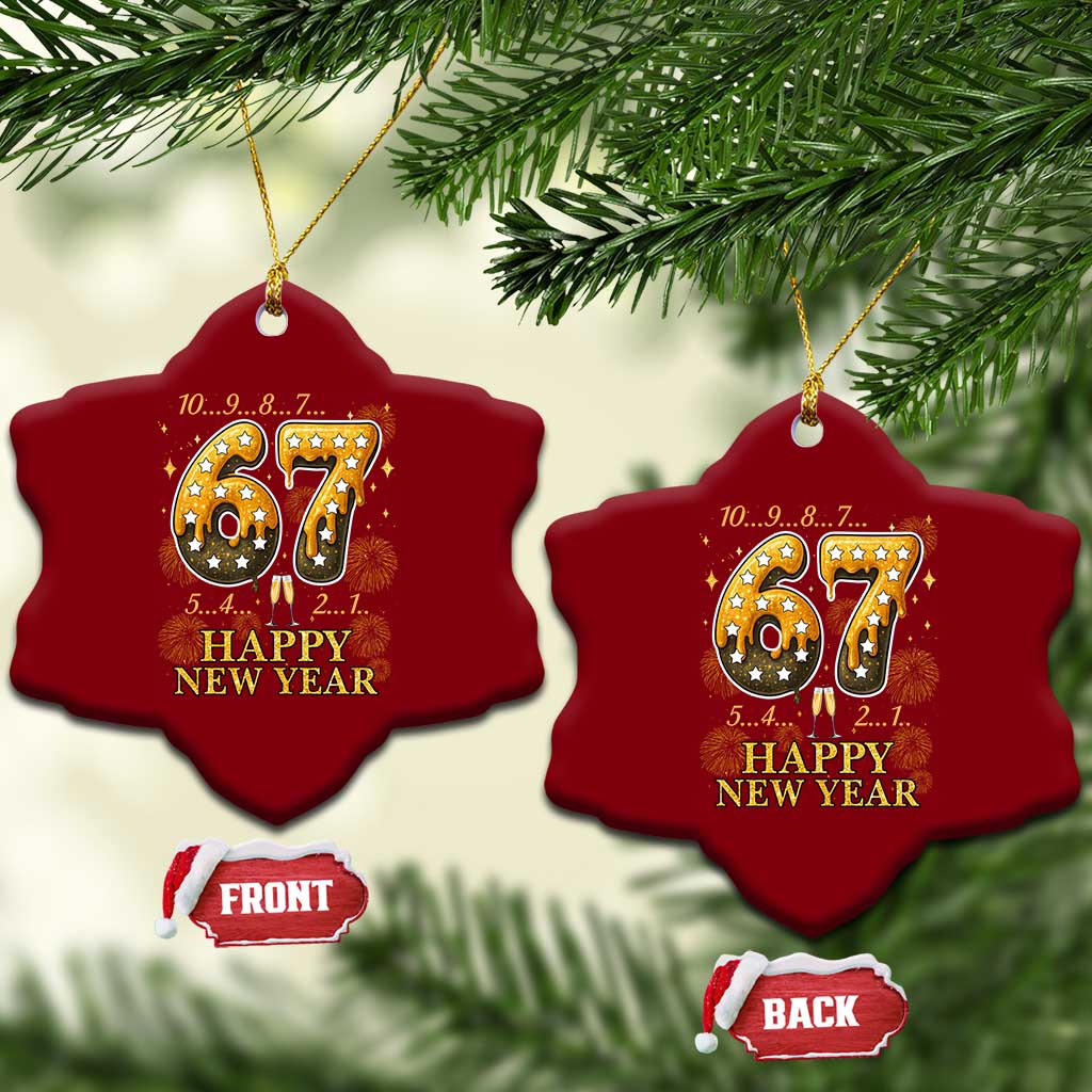 Funny 67 New Years Eve Ceramic Ornament Countdown New Year Party 2026 Six Seven Meme TS11 Print Your Wear