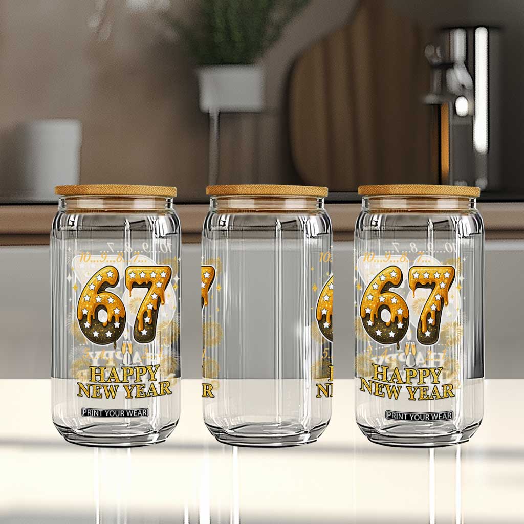 Funny 67 New Years Eve Glass Can Countdown New Year Party 2026 Six Seven Meme TS11 Print Your Wear
