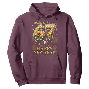 Funny 67 New Years Eve Hoodie Countdown New Year Party 2026 Six Seven Meme TS11 Maroon Print Your Wear