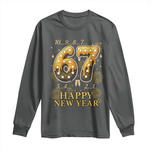 Funny 67 New Years Eve Long Sleeve Shirt Countdown New Year Party 2026 Six Seven Meme TS11 Dark Heather Print Your Wear