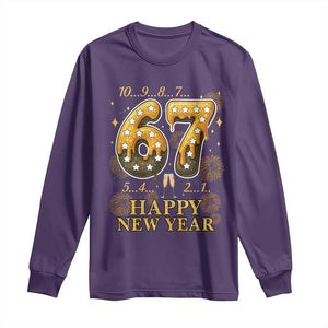 Funny 67 New Years Eve Long Sleeve Shirt Countdown New Year Party 2026 Six Seven Meme TS11 Purple Print Your Wear
