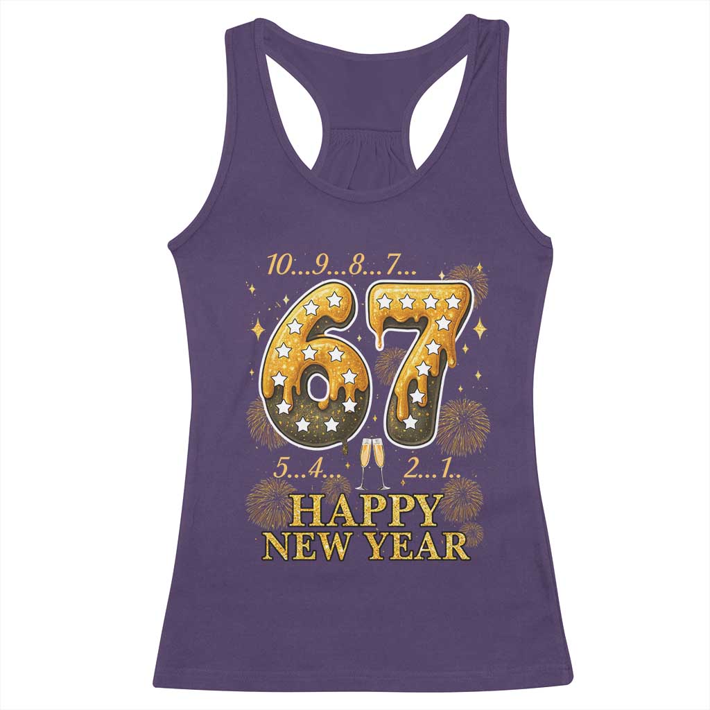 Funny 67 New Years Eve Racerback Tank Top Countdown New Year Party 2026 Six Seven Meme TS11 Purple Print Your Wear