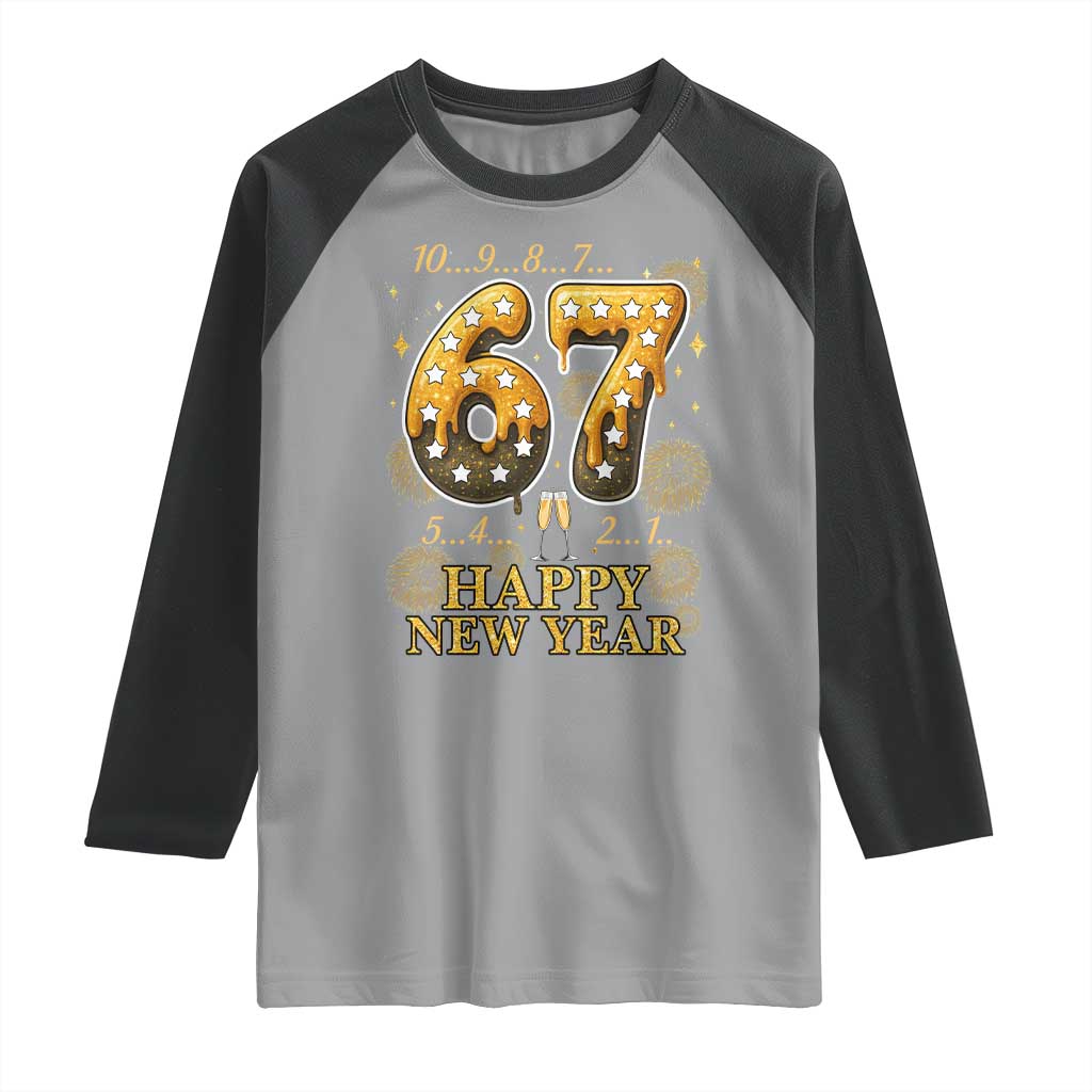 Funny 67 New Years Eve Raglan Shirt Countdown New Year Party 2026 Six Seven Meme TS11 Sport Gray Black Print Your Wear