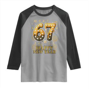 Funny 67 New Years Eve Raglan Shirt Countdown New Year Party 2026 Six Seven Meme TS11 Sport Gray Black Print Your Wear