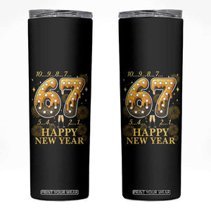 Funny 67 New Years Eve Skinny Tumbler Countdown New Year Party 2026 Six Seven Meme TS11 Black Print Your Wear