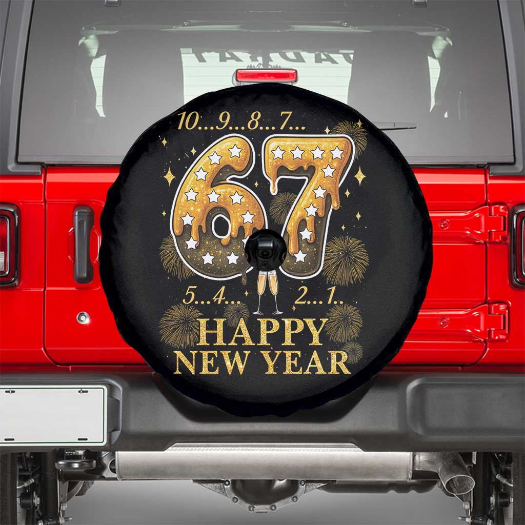 Funny 67 New Years Eve Spare Tire Cover Countdown New Year Party 2026 Six Seven Meme TS11 Black Print Your Wear