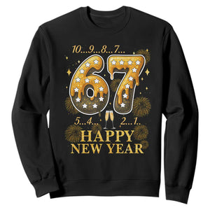 Funny 67 New Years Eve Sweatshirt Countdown New Year Party 2026 Six Seven Meme TS11 Black Print Your Wear