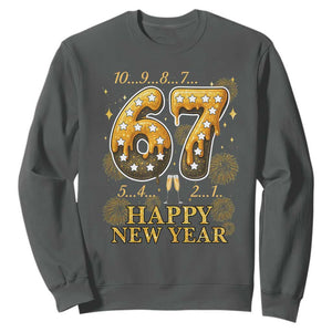 Funny 67 New Years Eve Sweatshirt Countdown New Year Party 2026 Six Seven Meme TS11 Dark Heather Print Your Wear