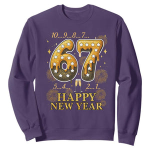Funny 67 New Years Eve Sweatshirt Countdown New Year Party 2026 Six Seven Meme TS11 Purple Print Your Wear